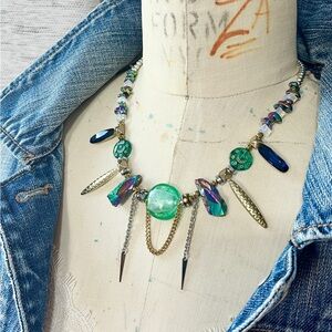 Upcycled vintage hand-beaded necklace by Glamourbilly